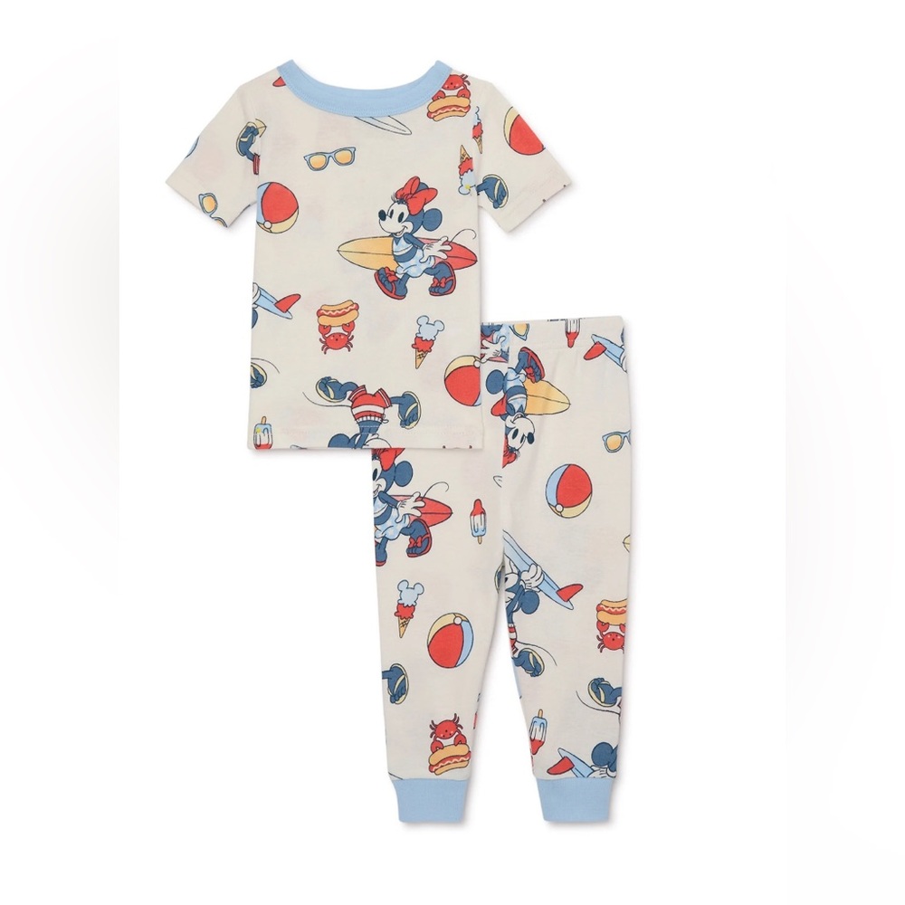 Disney 2-Piece Toddler Pajama Mickey & Minnie Summer☀️Set Size 2T